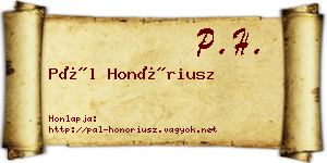 Pál Honóriusz névjegykártya